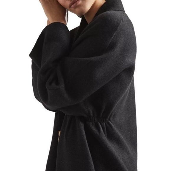 Anthropologie Trish Open Front Cinch Cardigan Sweater Jacket One Size Black - Picture 3 of 11